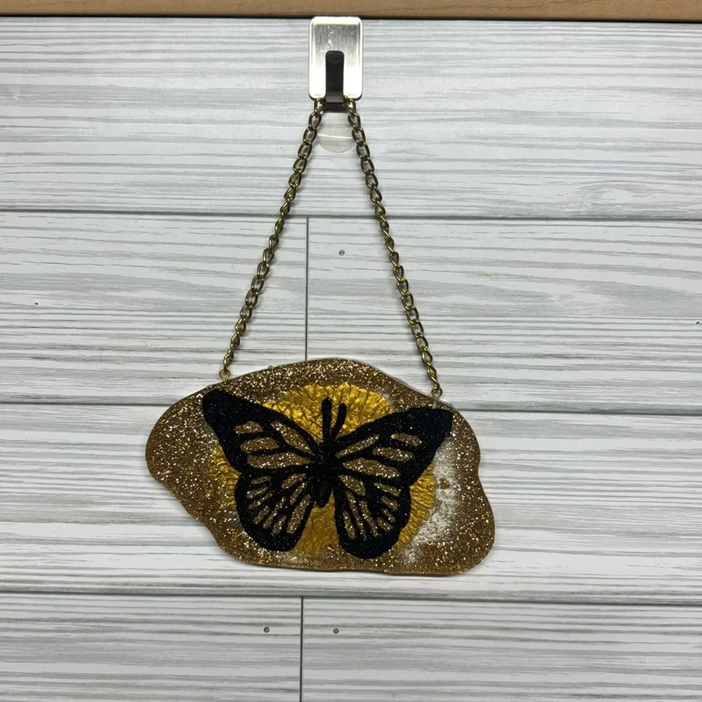 Gold Glitter Butterfly Wall Hanging- no. 4
